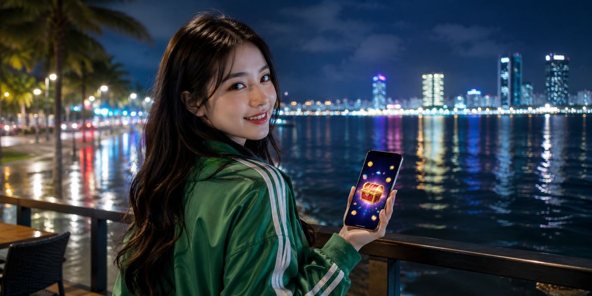 Người chơi High Roller tại bãi biển Đà Nẵng kiểm tra kèo và nhận thưởng VIP trên điện thoại